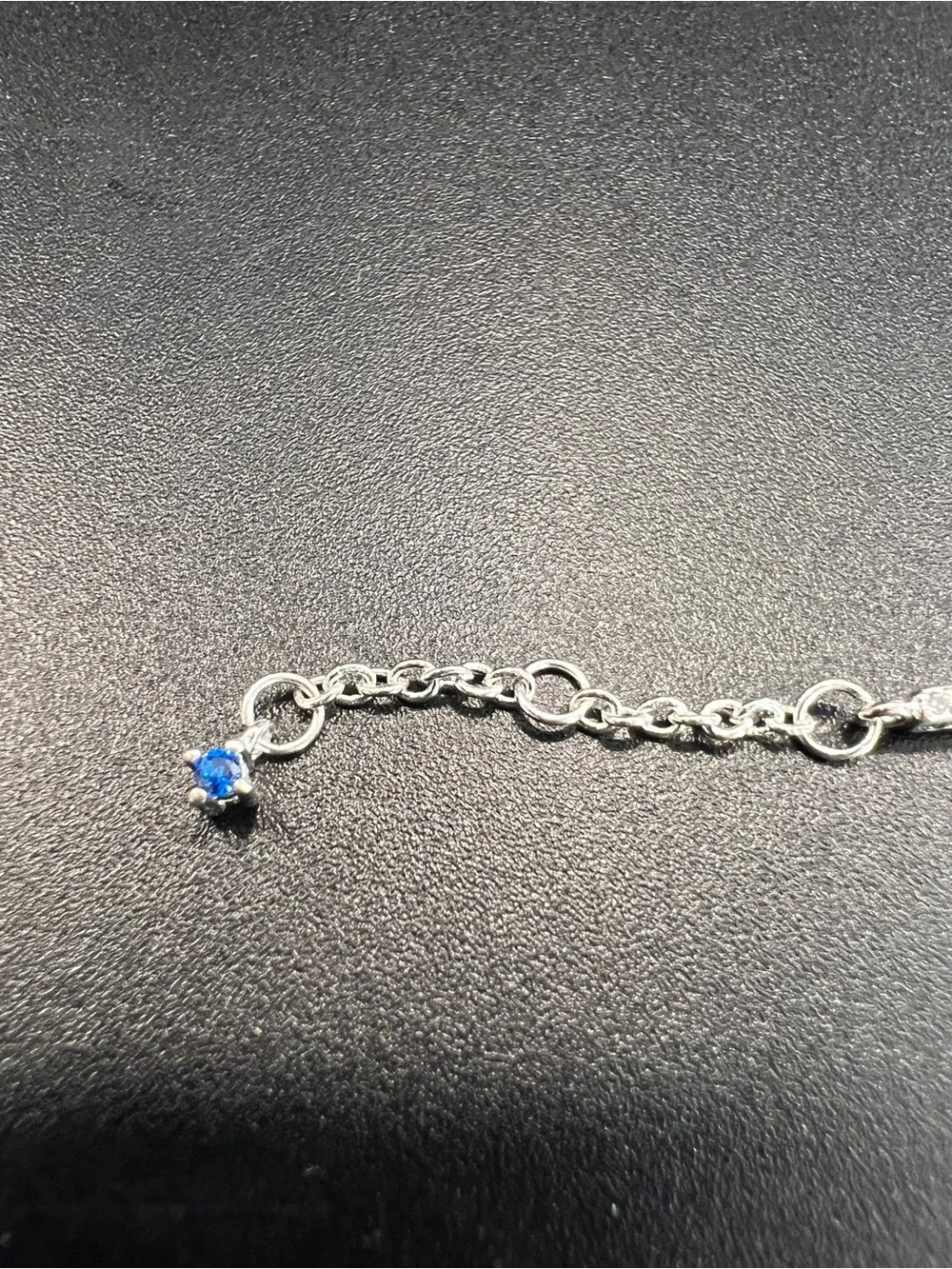 Pandora Sterling Silver Blue Crystal Station Bracelet